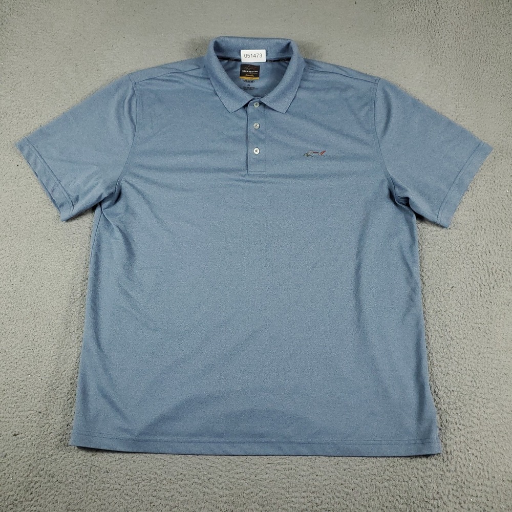 Greg Norman Polo Shirt Mens Size XL Blue Shark Golf Casual Short Sleeve *